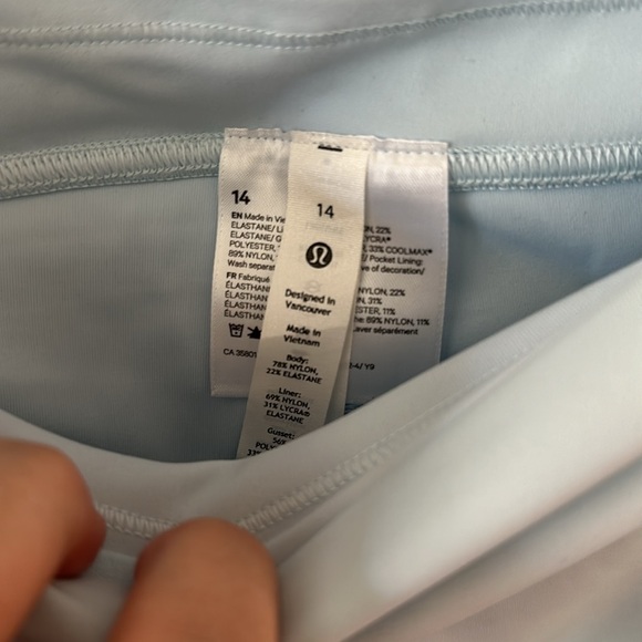 Lululemon Super High Rise Side Slit Tennis Skirt light blue 14 NWT - Picture 7 of 8